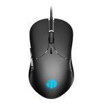 Rato com fios Inphic PB1 para escritório e jogos, definição macro silenciosa, comprimento do cabo: 1,5 m, luz respiratória clássica traseira, luz respiratória branca mate