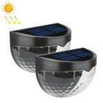 2 Peças de Luz Solar LED de Parede Exterior Semicircular para Cerca Jardim Relvado