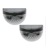 2 Peças de Luz Solar LED de Parede Exterior Semicircular para Cerca Jardim Relvado
