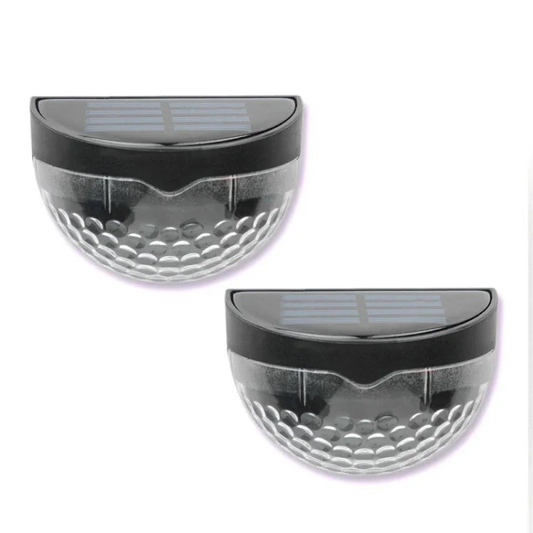 2 Peças de Luz Solar LED de Parede Exterior Semicircular para Cerca Jardim Relvado