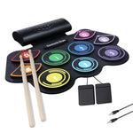 Bateria de Lítio Recarrregável Conjunto de Bateria de Bateria Eletrónica Colorida de Tambor Enrolado à Mão em Silicone, MD862C