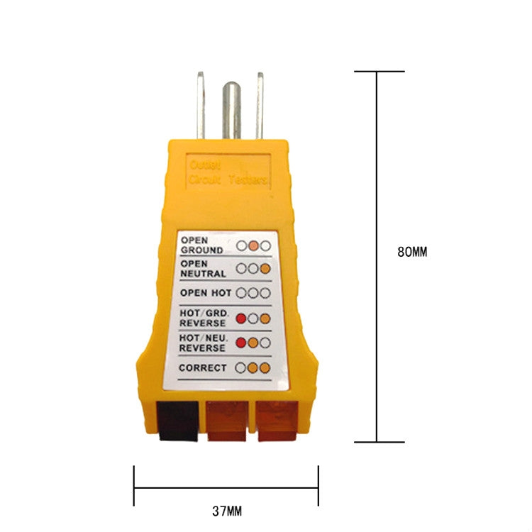 Testador de fase para tomada com ficha US SK300 Testador de tomada de energia de três fios