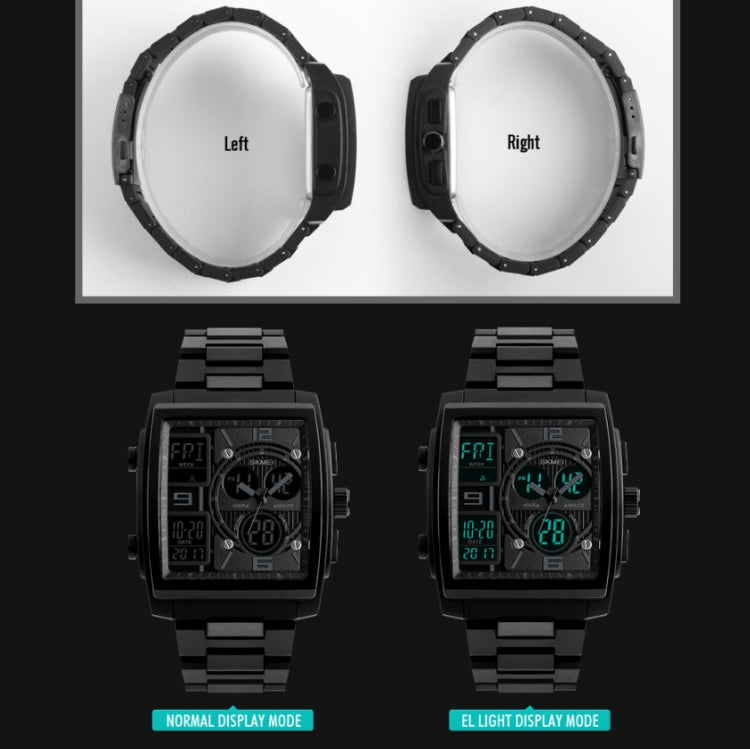 SKMEI 1274 Relógio Electrónico Masculino de Moda Multifuncional para Desporto ao Ar Livre, Vermelho, Azul, Preto, Dourado
