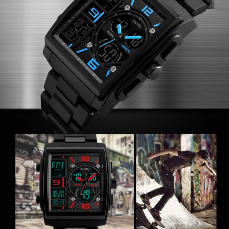 SKMEI 1274 Relógio Electrónico Masculino de Moda Multifuncional para Desporto ao Ar Livre, Vermelho, Azul, Preto, Dourado