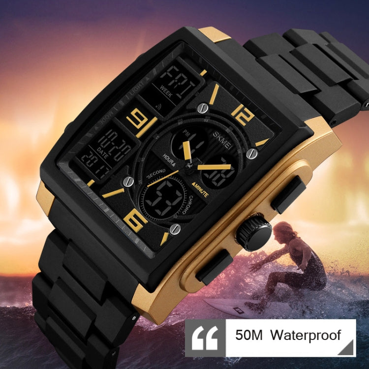 SKMEI 1274 Relógio Electrónico Masculino de Moda Multifuncional para Desporto ao Ar Livre, Vermelho, Azul, Preto, Dourado