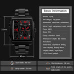 SKMEI 1274 Relógio Electrónico Masculino de Moda Multifuncional para Desporto ao Ar Livre, Vermelho, Azul, Preto, Dourado