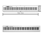 Teclado Piano Eletrónico Portátil Dobrável Wersi de 88 Teclas para Iniciantes Praticar Piano, Ficha CN, USB Branco, USB Preto