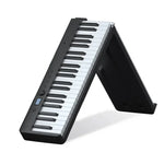 Teclado Piano Eletrónico Portátil Dobrável Wersi de 88 Teclas para Iniciantes Praticar Piano, Ficha CN, USB Branco, USB Preto