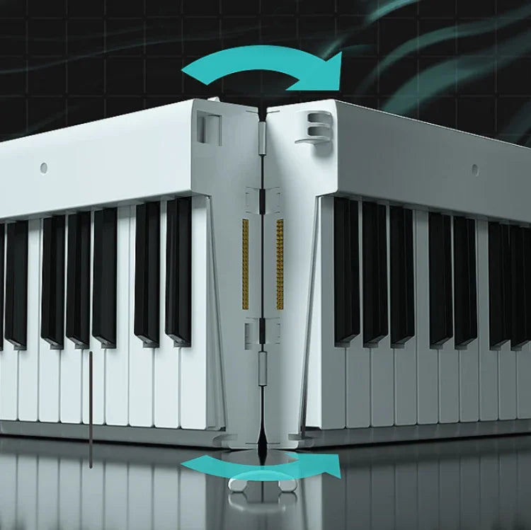 Teclado Piano Eletrónico Portátil Dobrável Wersi de 88 Teclas para Iniciantes Praticar Piano, Ficha CN, USB Branco, USB Preto