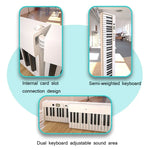 Teclado Piano Eletrónico Portátil Dobrável Wersi de 88 Teclas para Iniciantes Praticar Piano, Ficha CN, USB Branco, USB Preto