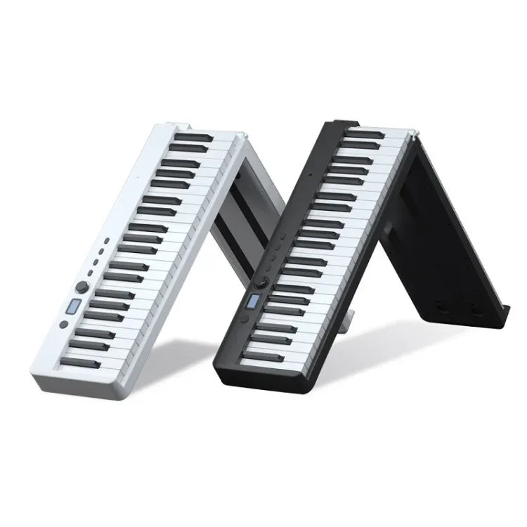 Teclado Piano Eletrónico Portátil Dobrável Wersi de 88 Teclas para Iniciantes Praticar Piano, Ficha CN, USB Branco, USB Preto