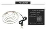 Luz de Tira LED Epóxi SMD 2835 Alimentada por USB Lâmpada Decorativa de Mesa de Natal para Iluminação de Fundo de TV, 1m, 5m