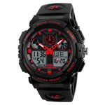 SKMEI 1270 Relógio Digital Masculino Impermeável com Dupla Exibição para Desporto ao Ar Livre, Vermelho, Verde, Azul, Cinzento, Dourado