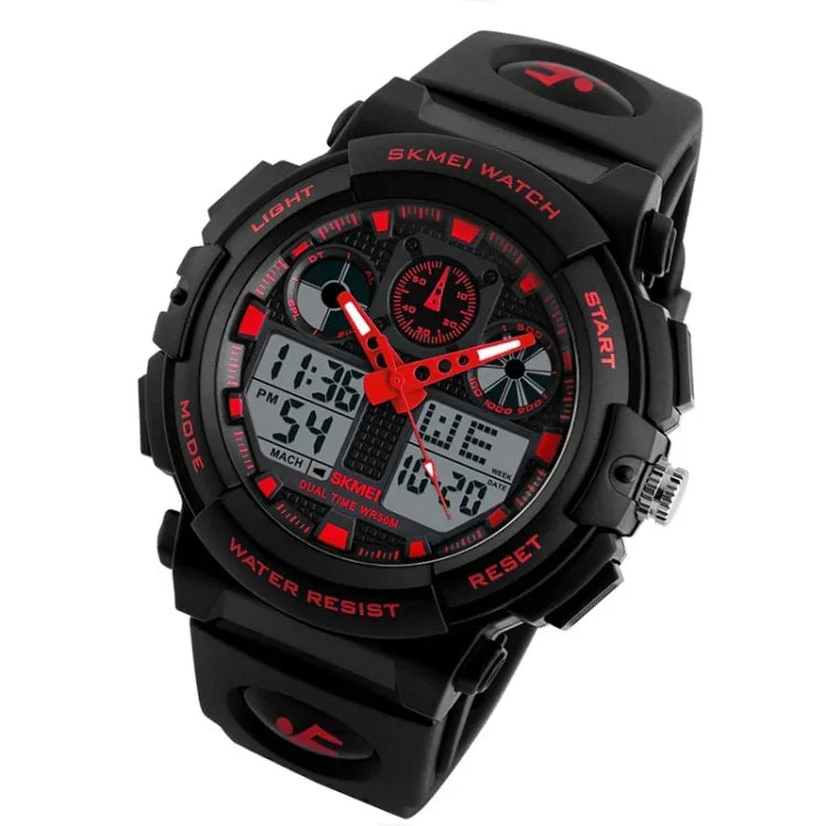 SKMEI 1270 Relógio Digital Masculino Impermeável com Dupla Exibição para Desporto ao Ar Livre, Vermelho, Verde, Azul, Cinzento, Dourado