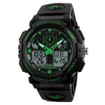 SKMEI 1270 Relógio Digital Masculino Impermeável com Dupla Exibição para Desporto ao Ar Livre, Vermelho, Verde, Azul, Cinzento, Dourado