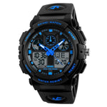 SKMEI 1270 Relógio Digital Masculino Impermeável com Dupla Exibição para Desporto ao Ar Livre, Vermelho, Verde, Azul, Cinzento, Dourado