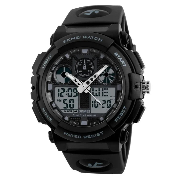 SKMEI 1270 Relógio Digital Masculino Impermeável com Dupla Exibição para Desporto ao Ar Livre, Vermelho, Verde, Azul, Cinzento, Dourado