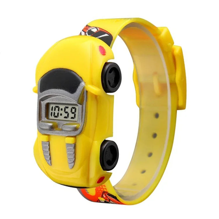 SKMEI 1241 Relógio Digital Infantil de Moda com Desenho Animado de Carro, Amarelo, Vermelho, Azul, Preto, Azul Claro
