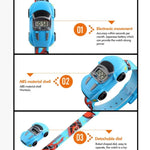 SKMEI 1241 Relógio Digital Infantil de Moda com Desenho Animado de Carro, Amarelo, Vermelho, Azul, Preto, Azul Claro