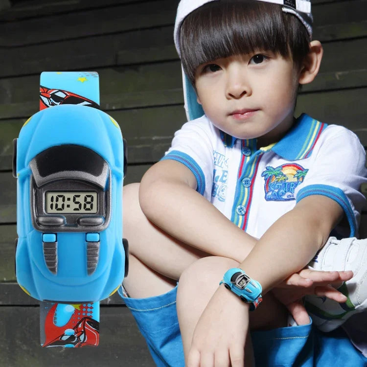 SKMEI 1241 Relógio Digital Infantil de Moda com Desenho Animado de Carro, Amarelo, Vermelho, Azul, Preto, Azul Claro