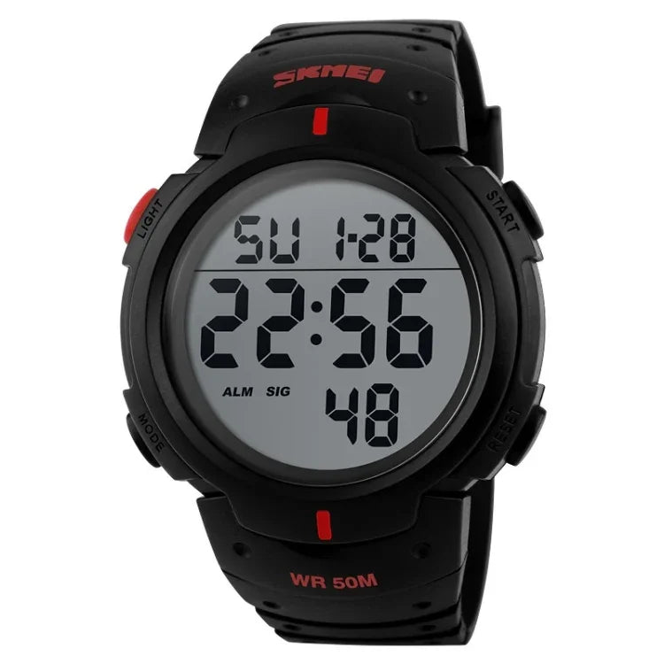 Relógio Digital Desportivo Masculino SKMEI 1068 à Prova de Água para Exterior, Estudante, Moda, Vermelho, Verde, Azul, Preto, Titânio, Dourado, Verde Exército