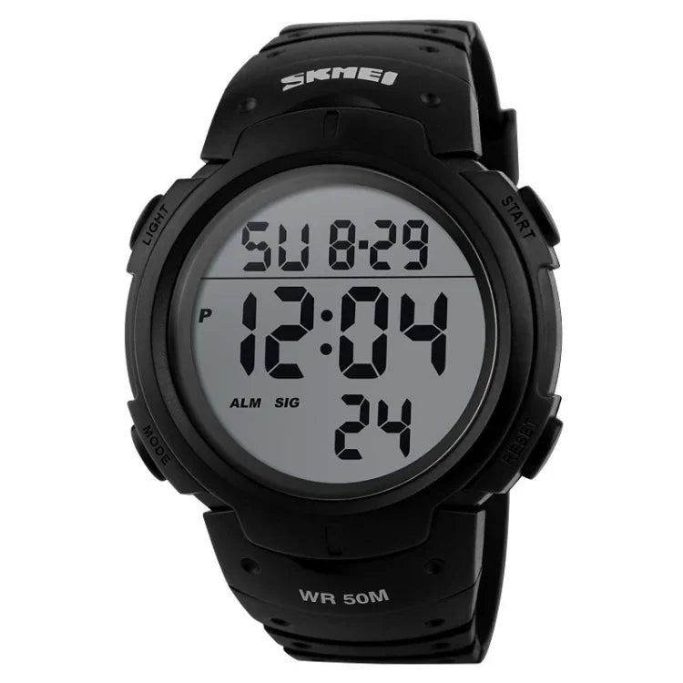 Relógio Digital Desportivo Masculino SKMEI 1068 à Prova de Água para Exterior, Estudante, Moda, Vermelho, Verde, Azul, Preto, Titânio, Dourado, Verde Exército