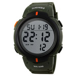 Relógio Digital Desportivo Masculino SKMEI 1068 à Prova de Água para Exterior, Estudante, Moda, Vermelho, Verde, Azul, Preto, Titânio, Dourado, Verde Exército