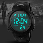 Relógio Digital Desportivo Masculino SKMEI 1068 à Prova de Água para Exterior, Estudante, Moda, Vermelho, Verde, Azul, Preto, Titânio, Dourado, Verde Exército
