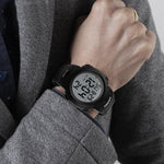 Relógio Digital Desportivo Masculino SKMEI 1068 à Prova de Água para Exterior, Estudante, Moda, Vermelho, Verde, Azul, Preto, Titânio, Dourado, Verde Exército