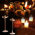 Castiçal de Vidro Luxuoso para Jantar Romântico, 16cm, 18,5cm