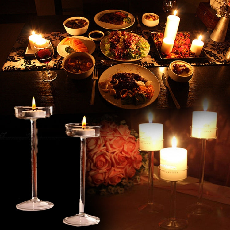 Castiçal de Vidro Luxuoso para Jantar Romântico, 16cm, 18,5cm