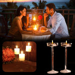Castiçal de Vidro Luxuoso para Jantar Romântico, 16cm, 18,5cm