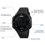 Relógio Eletrónico Multifuncional Masculino SKMEI 1219 Relógio Desportivo para Exterior, Verde, Azul, Preto, Ouro Rosa, Prateado