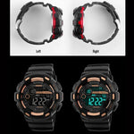 Relógio Desportivo Masculino SKMEI 1243 Relógio Digital à Prova de Água para Exterior, Vermelho, Preto, Dourado