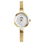 Relógio Casual de Negócios Feminino SKMEI 1390 Pulseira de Aço Relógio de Quartzo Leve, Ouro Rosa, Dourado, Prateado