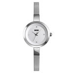 Relógio Casual de Negócios Feminino SKMEI 1390 Pulseira de Aço Relógio de Quartzo Leve, Ouro Rosa, Dourado, Prateado