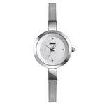 Relógio Casual de Negócios Feminino SKMEI 1390 Pulseira de Aço Relógio de Quartzo Leve, Ouro Rosa, Dourado, Prateado