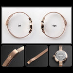 Relógio Casual de Negócios Feminino SKMEI 1390 Pulseira de Aço Relógio de Quartzo Leve, Ouro Rosa, Dourado, Prateado