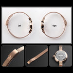 Relógio Casual de Negócios Feminino SKMEI 1390 Pulseira de Aço Relógio de Quartzo Leve, Ouro Rosa, Dourado, Prateado