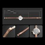 Relógio Casual de Negócios Feminino SKMEI 1390 Pulseira de Aço Relógio de Quartzo Leve, Ouro Rosa, Dourado, Prateado