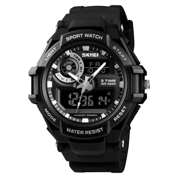 SKMEI 1357 Mens Multifunctional Sports Digital Watch Student Waterproof Watch, Red, Blue, Black