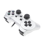 Comando com Fios, Vibração de Motor Duplo, Prateado, Comando de Injeção de Combustível Adequado para PS2, Para PS2