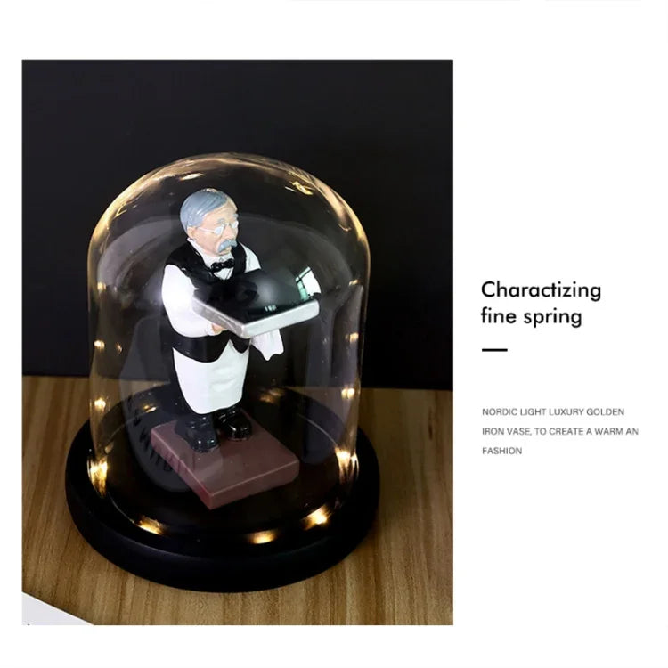 Watch Shelf Support Decorative Ornaments Watch Storage Box Display Stand, Large Old Butler + Black Cover, Small Astronaut + Black Cover, Large Astronaut  + Black Cover, Small Old Butler + White Cover, Large Old Butler + White Cover