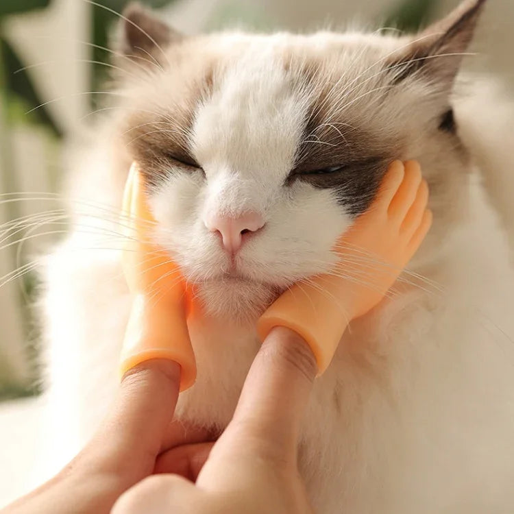 Dedais de Massagem para Animais e Luvas para Gatos, Dedal de Massagem