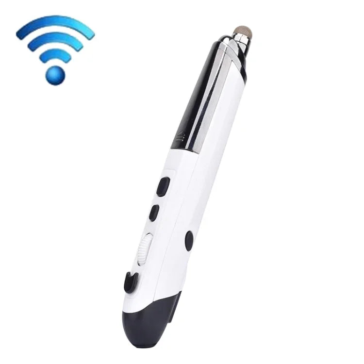 PR-08 Caneta Eletrónica para Quadro Branco Sem Fios 2.4G com 6 Teclas e 1600DPI, Caneta Multi-funções Mouse PPT Flip, Branco, Vermelho, Azul, Preto, Cinzento Prateado