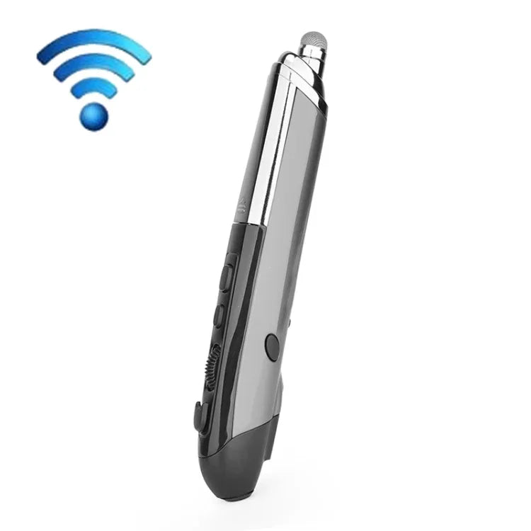 PR-08 Caneta Eletrónica para Quadro Branco Sem Fios 2.4G com 6 Teclas e 1600DPI, Caneta Multi-funções Mouse PPT Flip, Branco, Vermelho, Azul, Preto, Cinzento Prateado