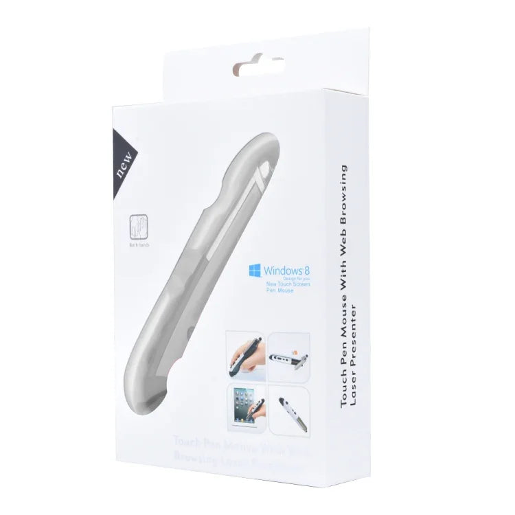 PR-08 Caneta Eletrónica para Quadro Branco Sem Fios 2.4G com 6 Teclas e 1600DPI, Caneta Multi-funções Mouse PPT Flip, Branco, Vermelho, Azul, Preto, Cinzento Prateado