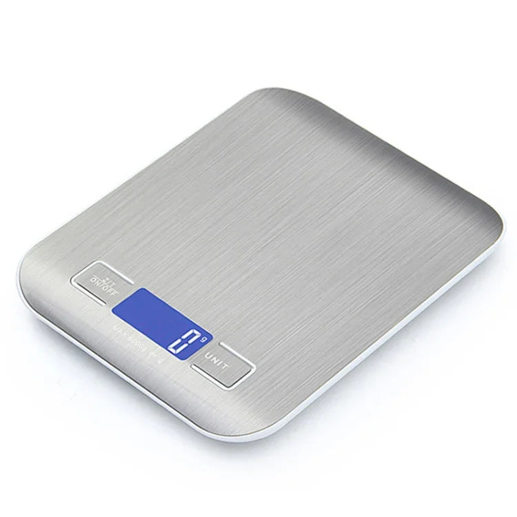 Stainless Steel Small Food Electronic Scale Kitchen Portable Baking Electronic Scale, 5kg/1g (Battery Model White), 5kg/1g (Battery Model Black), 10kg/1g (Battery Model White), 5kg/1g (Rechargeable White), 10kg/1g (Rechargeable White)