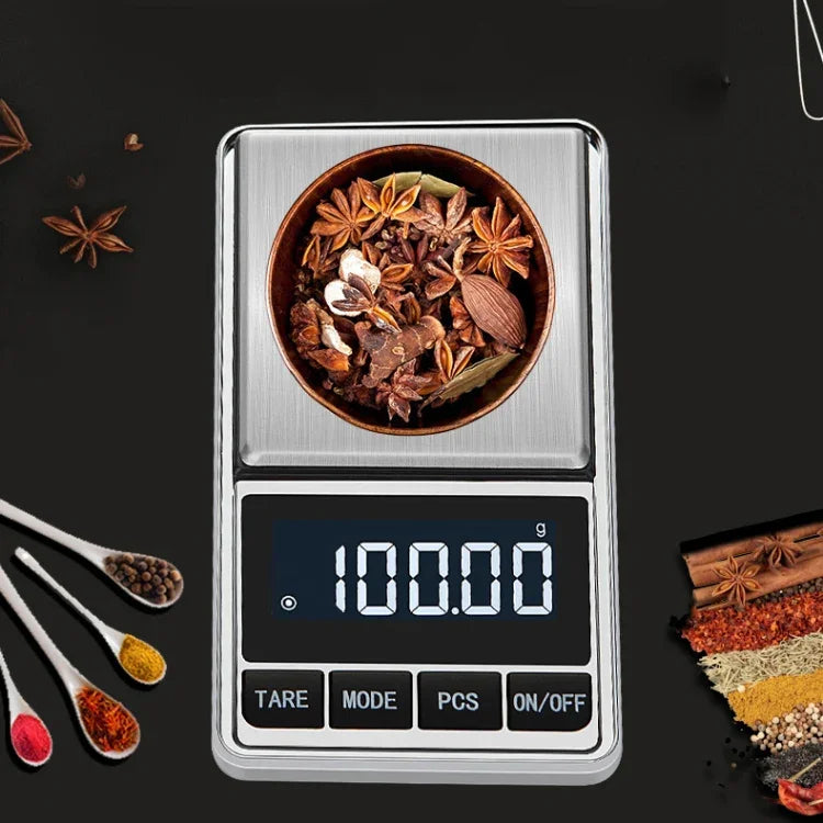 Kitchen Stainless Steel Mini Portable Scale High Precision Jewelry Scale Electronic Scale, 100g/0.01g, 200g/0.01g, 300g/0.01g, 500g/0.01g, 500g/0.1g