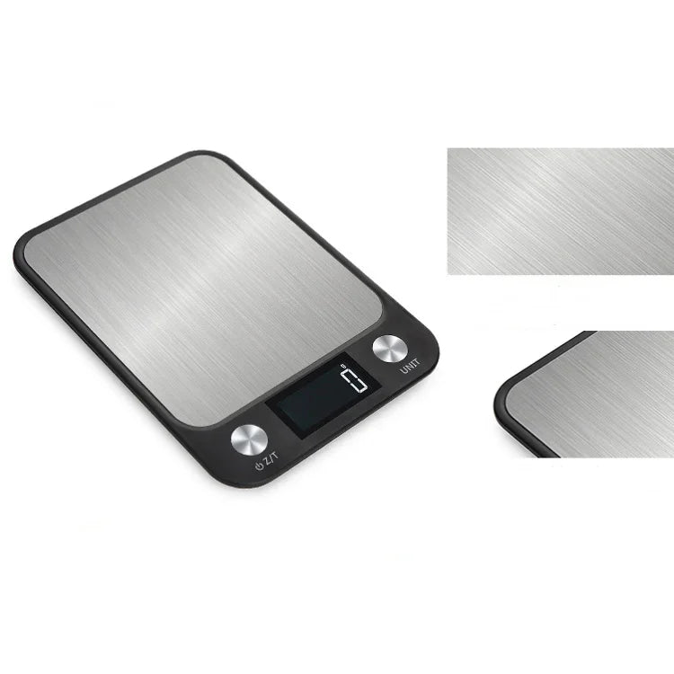 Balança Pequena para Alimentos de Cozinha em Aço Inoxidável, Balança Eletrónica Portátil, 5kg/1g (Preto), 10kg/1g (Preto), 5kg/1g (Branco), 10kg/1g (Branco)